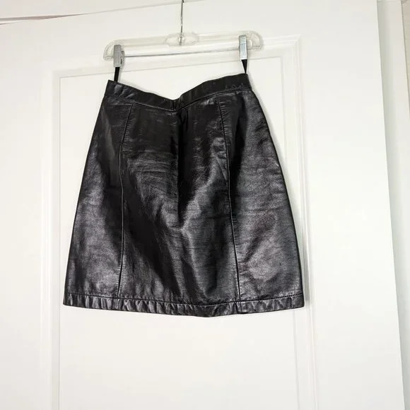 Wilson's Vintage Leather Skirt | Sz 12 | Goth, Grunge, Punk - Picture 3 of 6